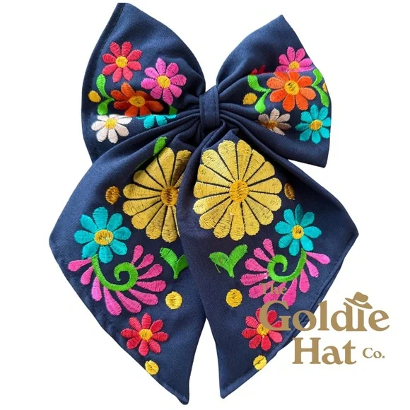 MEXICAN EMBROIDERED BOW MEDIUM - Picture 2 of 6